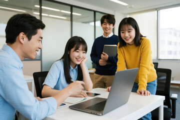 group of business people working together