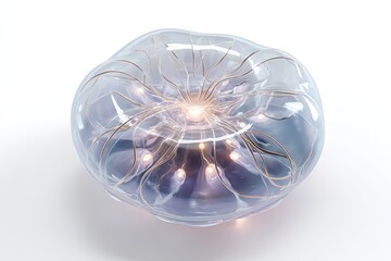 Conceptual visualization of brain activity with glowing neural networks inside transparent sphere