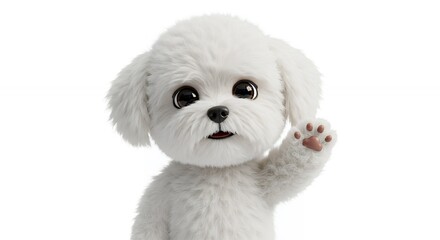 White dog figurine portrait