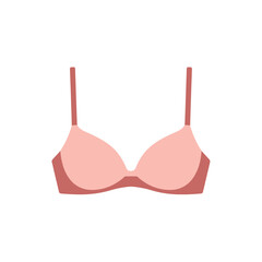 Pink bra in flat design on white background  