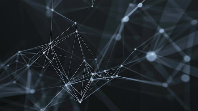 Abstract network of interconnected points and lines