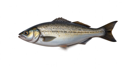 Fototapeta premium Detailed illustration of fish showcasing its sleek body, shimmering scales, and distinct fins. fish appears vibrant and lifelike, swimming gracefully through its aquatic environment
