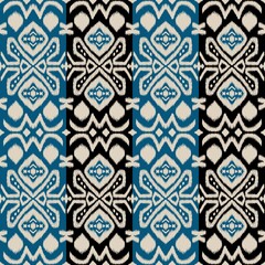Seamless ikat patterns, rug design, wallpaper, weave, Fabric ,Geometric , Art 
