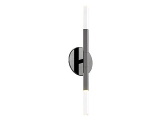 JAX sconce 02-001  , Brass -Black-Silver / Clear crystal , Elegant Lighting Fixture Against white bachground 
