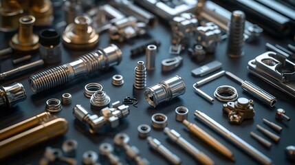 A selection of plumbing tools and fittings on domestic bathroom tiles

