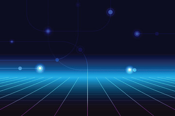 Retro cyberpunk style 80s game scene pixel art 8-bit sci-fi background. glowing neon grid and stars from vintage arcade computer games.	