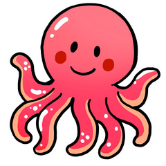 귀여운 쭈꾸미 캐릭터 일러스트