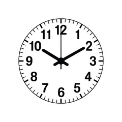 Isolated shot of only clock face on white background stock 