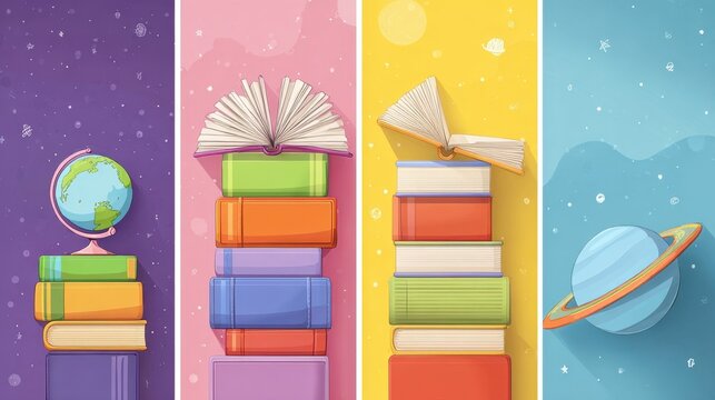 great for visually appealing educational promotions and bookrelated themes.