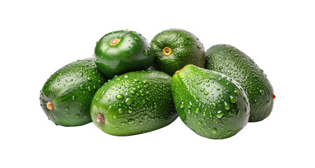 Freshly Washed Heap of Avocados with Water Droplets Ready to be Eaten