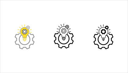 Editable vector pack of bulb line icons. Trendy stroke signs for website, apps and UI. Premium set of bulb thin line icons.
