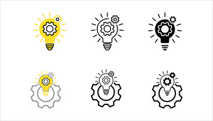 Editable vector pack of bulb line icons. Trendy stroke signs for website, apps and UI. Premium set of bulb thin line icons.
