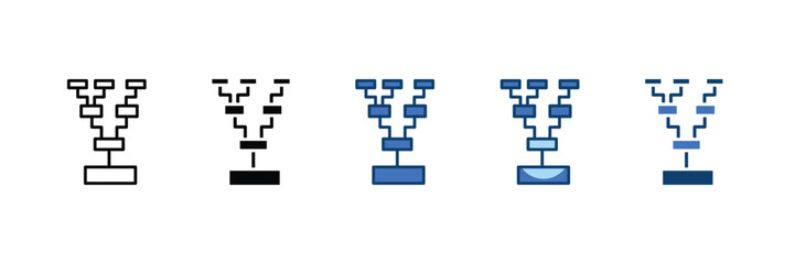 Obraz premium Component Tree Icon Set Multiple Style Collection