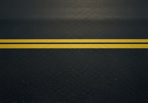 Asphalt Road Surface with Double Yellow Lines Texture Background