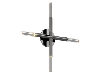 JAX sconce 04-001 , Brass -Black-Silver / Clear crystal , Elegant Lighting Fixture Against black bachground 