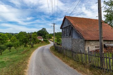 Country road in the hilly region of Serbia