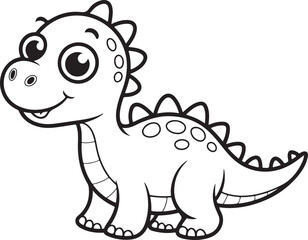 Fototapeta premium Adorable Baby Dino Cartoon Clipart Set