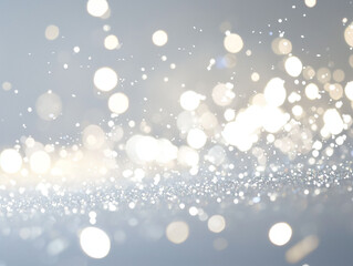 Soft Silver Glitter Background with Light Bokeh Effect for Design