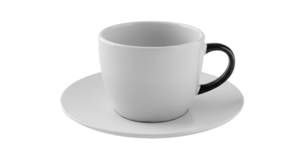 Espresso Cup and Saucer Minimalist Elegance in Porcelain isolated on transparent baackground