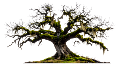 Ancient Oak: A majestic oak tree stands tall, its gnarled branches reaching towards the sky, evoking a sense of strength and resilience.