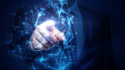 Futuristic Digital Touchpoint Connecting Virtual Networks and Technology