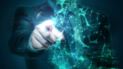 Futuristic Technology Business Concept with Digital Network Visualization