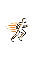 Running man icon vector illustration for fitness sports and athletic competition speed training design