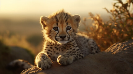 Cheetah Cub in Golden Light	
