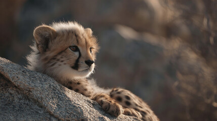 Cheetah Cub in Golden Light	
