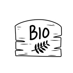 hand drawn bio sign icon