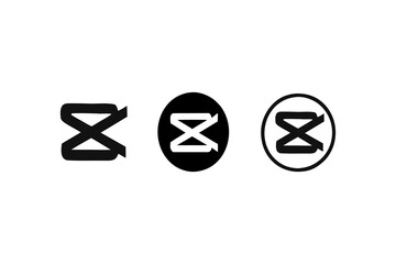 Stylized Representations of a Ribbon Shape with Varied Designs Symbolic of Film Editing and Creative Video Production