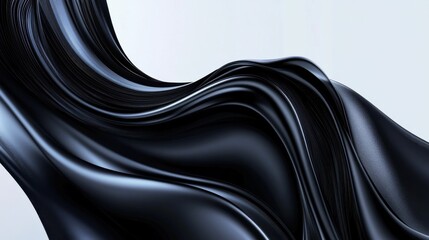 Fototapeta premium Smooth Black Waves Flowing in Elegant Abstract Design Composition
