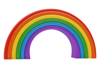 Vibrant Rainbow Arch A Spectrum of Color isolated on transparent baackground