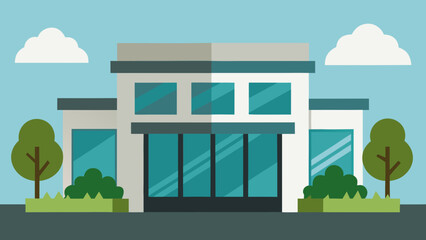 Obraz premium Modern house vector illustration for urban city architecture design