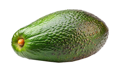 Close up studio shot of a whole, ripe and unpeeled avocado