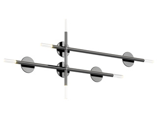 JAX sconce 06-002 , Brass -Black-Silver / Clear crystal , Elegant Lighting Fixture Against white bachground 