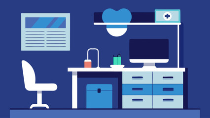 A comprehensive vector icon set illustrating various furniture designs for office, home, and kitchen interiors, including desks, chairs, sofas, and beds