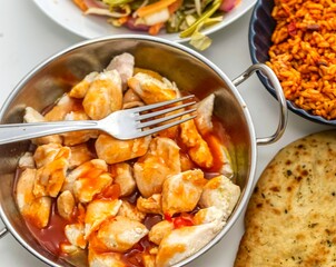 chicken sweet and sour with rice