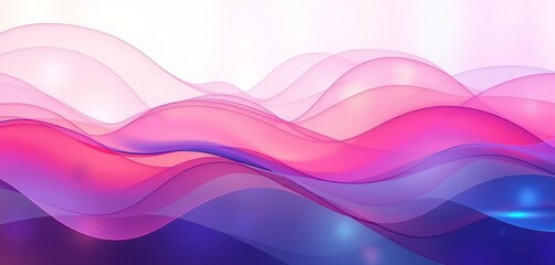 Fototapeta premium Abstract layered waves, translucent, ethereal, glowing, vibrant colors, beautiful, abstract