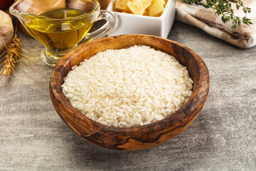 Dry Arborio rice for risotto