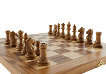 Wooden Chess Set A Game of Strategy and Skill isolated on transparent baackground
