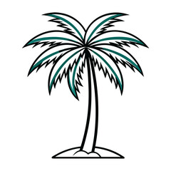 Obraz premium palm tree vector illustration vector white background