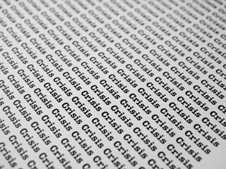 Words Crisis Seamless print on paper for business background.