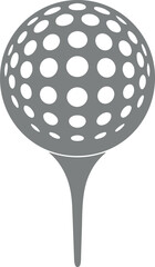 Golf Ball on Tee Icon – Minimal Sports Vector Silhouette
