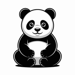 Naklejka premium Adorable Panda: A charming panda illustration, showcasing a cute panda in a delightful and playful pose, perfect for capturing a sense of joy.