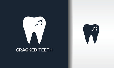 Cracked Teeth Vector, Icon Or Logo Sign Isolated Symbol Illustration