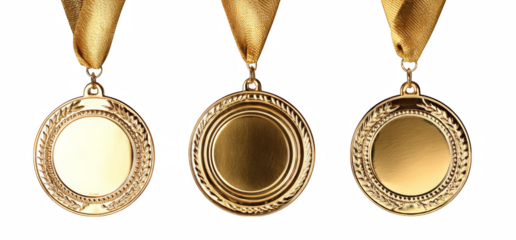 gold medal on white background