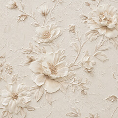 A wall with a floral design