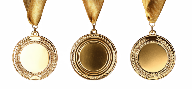 gold medal on white background