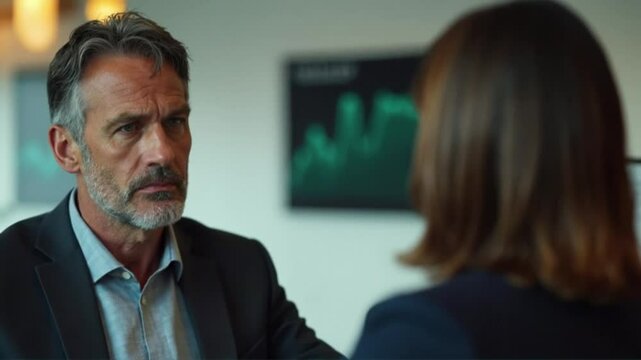Serious Business Meeting 4K Stock Video of Corporate Discussion